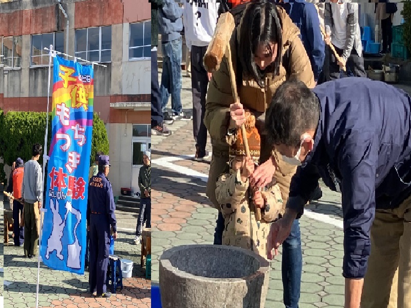 写真:子ども餅つき体験