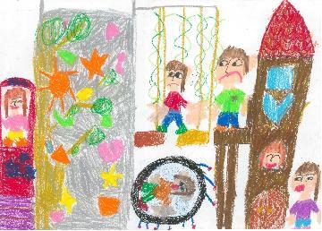 写真:木の家の大型遊具 いっぱいになあれ!!