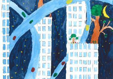 写真:未来の夜の町