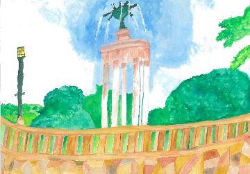 写真:鶴舞公園の噴水塔