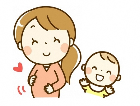 イラスト：妊婦と赤ちゃん