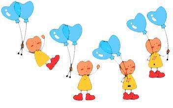 風船を持っている赤ちゃんのイラスト