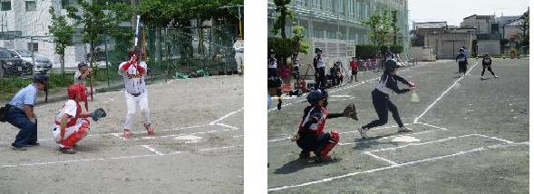 ソフトボールの試合の写真