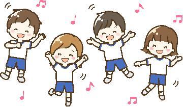 イラスト:体操しているこどもたち