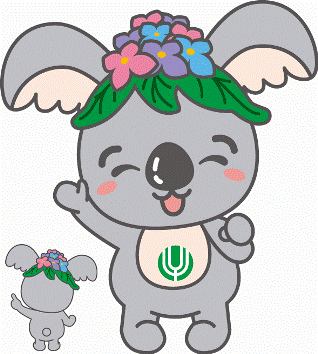 イラスト:こあらっち正面とこあらっちうしろ姿