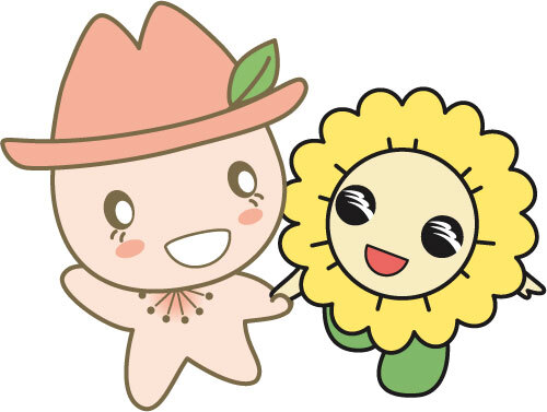 イラスト:手をつないでいるみずほっぺとミオー