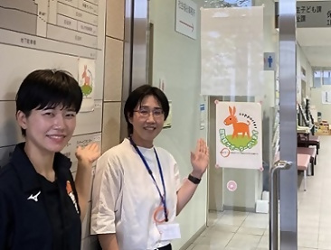 写真：区役所にもロバ隊長がいました