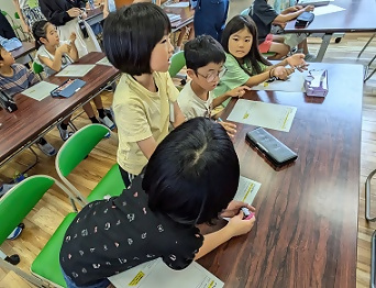 写真：意見を出し合う児童さんたち