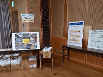 写真：災害時の備えについての掲示