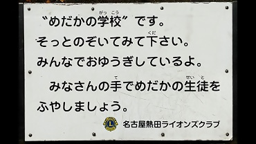 写真：メダカの学校の看板