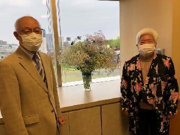 写真：熱田区花道連盟の武田渓鳳さん（写真右側）