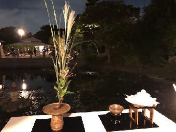 写真：月とススキとお月見団子