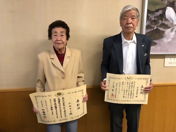 写真：熱田区老人クラブの村瀬会長（写真右）と加納副会長（写真左）