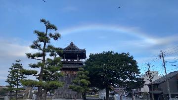 写真：宮の渡しに架かった虹