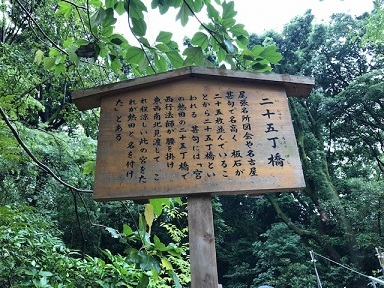 写真：二十五丁橋の看板