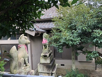 写真：正覚寺稲荷殿の狐