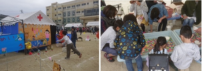 写真：いろいろなゲームコーナーも楽しいね