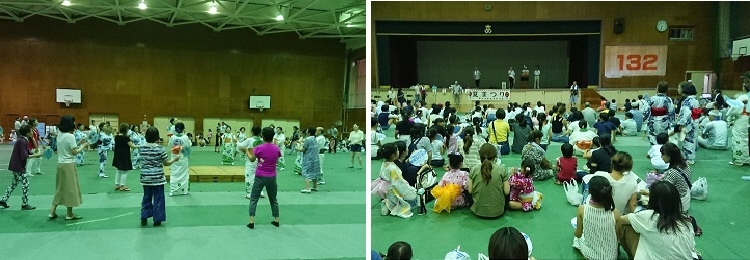 写真：盆踊りの輪　ここでも人気の抽選会