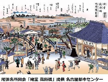 写真：尾張名所図会「姥堂裁断橋」提供名古屋都市センター