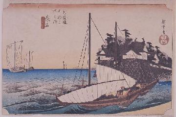 写真：歌川広重「保永堂版　東海道五十三次　桑名」（名古屋市博物館蔵）