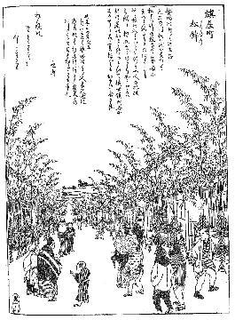 写真：尾張名所図会「旗屋町松飾」