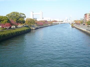 写真：堀川と川岸のプロムナード