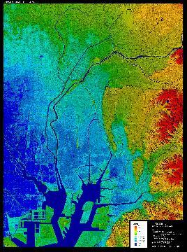 1 ： 25,000デジタル標高地形図「名古屋」の写真