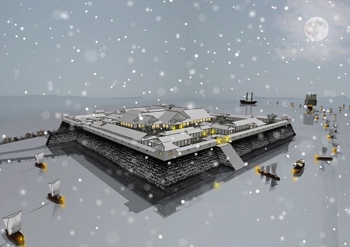 写真：北西側から見た東浜御殿の3Dイメージ