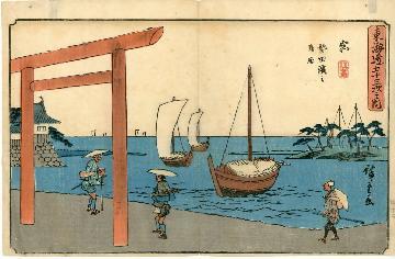 写真:宮の渡しを描いた浮世絵