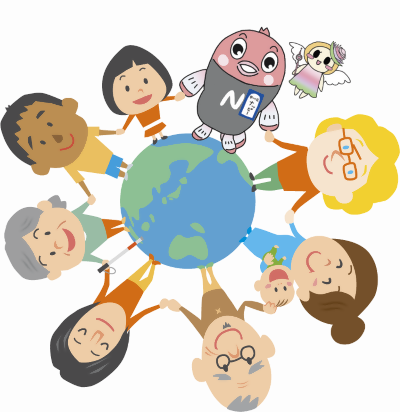 イラスト:いろんな言葉でこんにちは!