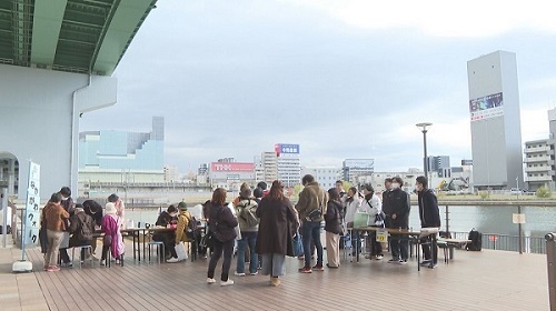 写真:ゴール受付