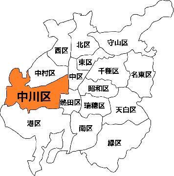 地図:中川区の所在地