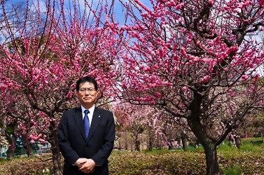 写真:ほのかな甘さが香る荒子梅苑(荒子公園内)にて撮影