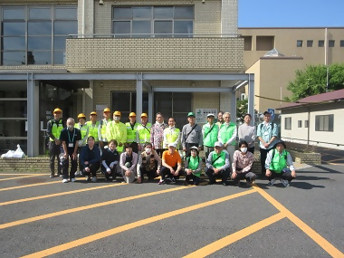 写真:出発前の様子(千音寺学区)