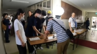 避難者受入訓練の写真