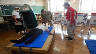 救援物資・資材等の使用体験の写真