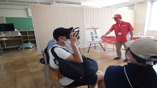 避難所支援展示&災害用伝言板体験の写真