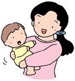 イラスト：子育てをしている親子