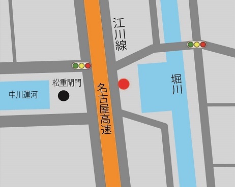 地図：設置場所　松重閘門西側