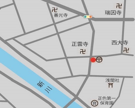 地図：下之一色郵便局前
