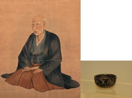 写真：梶常吉　肖像画、七宝焼
