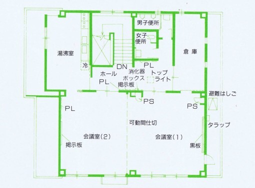 イラスト:昭和橋コミュニティセンター2階の平面図