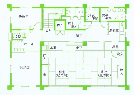 イラスト:常磐コミュニティセンター1階の平面図