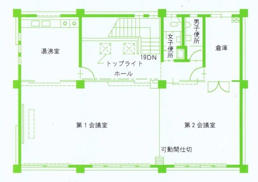 イラスト:常磐コミュニティセンター2階の平面図