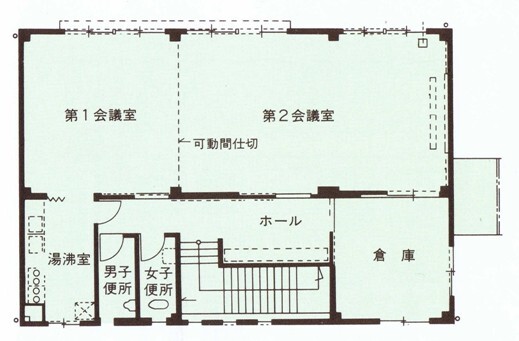 イラスト:西前田コミュニティセンター2階の平面図