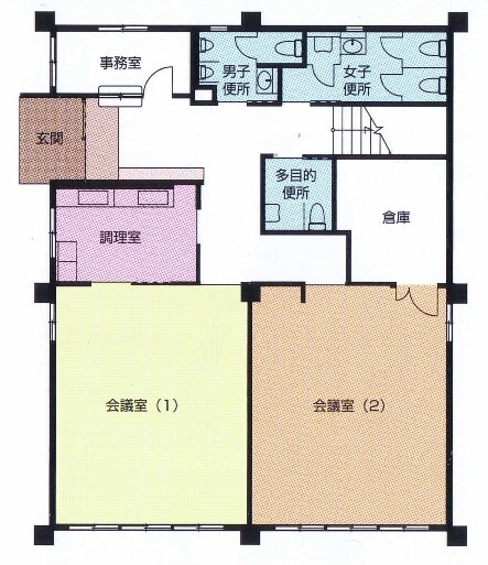 イラスト:赤星コミュニティセンター1階の平面図
