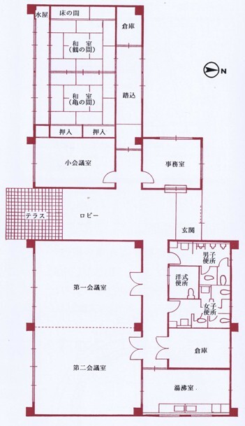 イラスト:長須賀コミュニティセンターの平面図