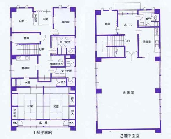 イラスト:八熊コミュニティセンターの平面図