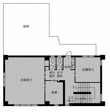 イラスト:豊治コミュニティセンター2階の平面図