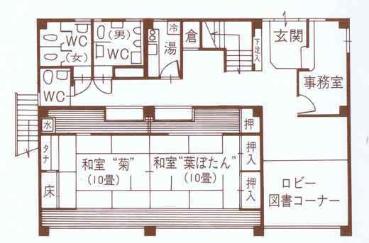 イラスト:野田コミュニティセンター1階の平面図